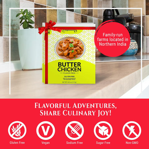 BUTTER CHICKEN MAKHANI INDIAN SPICEs Kit by Flavor Temptations | Home Cook Authentic Indian food with Beginner Seasoning Set | Gluten Free, Salt F...