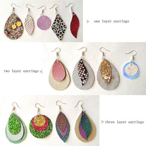 Reusable Earrings Making Template, Plastic Cutting Stencil for DIY Jewelry Making, Can Make Plenty of Faux Leather Earrings, Contains 2 Pcs faux l...