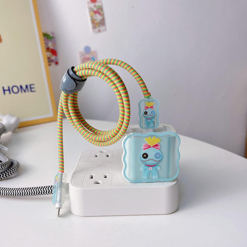Cute DIY Cable Protector, Compatible for iPhone 20W USB-C Power Adapter and Lightning Cable-Size 14......