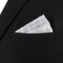 S&W SHLAX&WING Mens Pocket Square Satin Light Grey Silver Off White Checkered Rhomibic for Suit Jacket...