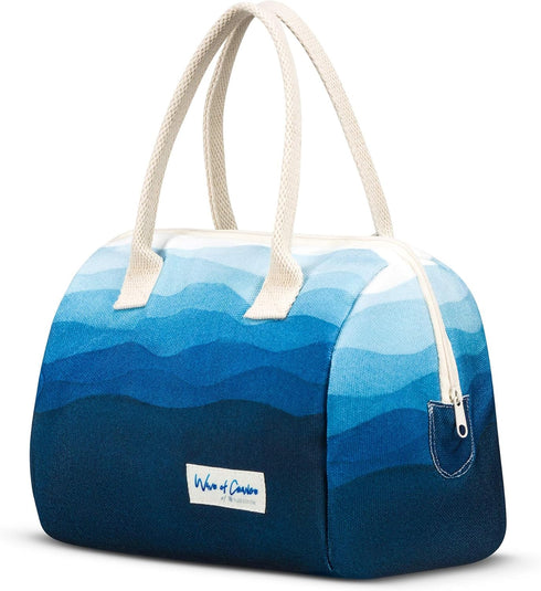 Waves of Change Insulated Recycled Plastic Small Lunch Satchel - 6 Can Capacity, Waves...