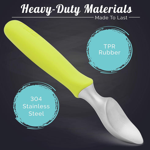 Rockland Guard Ice Cream Scoop with Chisel-Shaped Tip, Non-Slip Easy to Grip Handle, Solid Stainless Steel for Hard or Soft Ice Cream - Dishwasher...