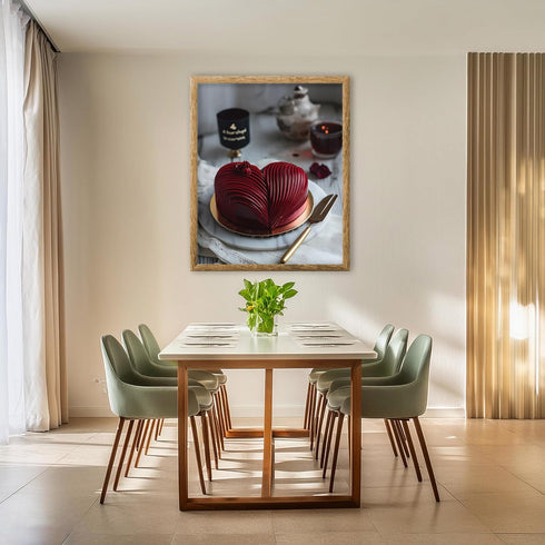 Posterizer 1 pcs-heart-shaped cake cute Valentine's day poster -1-Romantic Art-Holiday Poster Collection-Gift for Couples boyfriend girlfriend Hus...