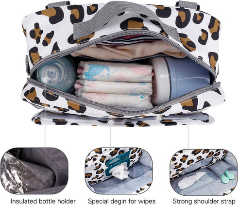 MOMIGO Baby Diaper Bag Stroller Bag With Snack Cooler Bag - Diaper Caddy Tote Baby Stroller Bag Nursery Storage Bin for Diapers, Wipes & Toys Mini...