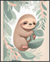 Posterizer 1 pcs-cute baby sloth on the tree-Abstract & Modern Art-Art for Animal Lovers-Gift for Men Women Entrepreneur Teens-Gift for Daughter, ...