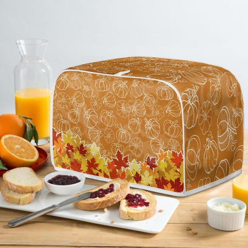 Maple Leaf Fall 2 Slice Toaster Covers, Anti-Scratch Covers Protection Small Appliance Cover Thanksgiving Day Gift Dustproof Bakeware Protector wi...