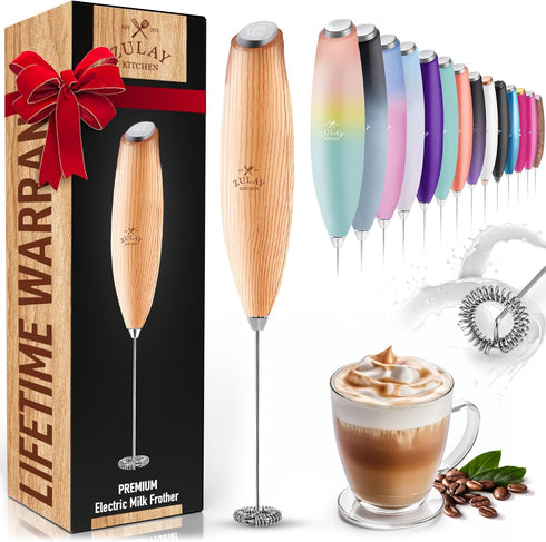Zulay Powerful Milk Frother for Coffee with Powerful Motor - Handheld Frother Electric Whisk, Milk Foamer, Mini Mixer & Coffee Blender Frother for...