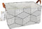 FANKANG Storage Basket,Nursery Hamper Canvas Laundry Basket Foldable with Waterproof PE Coating Storage, Office, Bedroom, Clothes,Toys (L, REC-Dia...