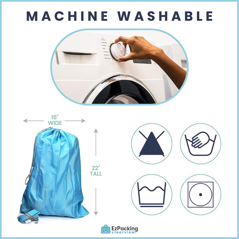 EzPacking Travel Laundry Bag with Drawstring/Foldable Compact Lightweight Small Travel Size for Suitcase / (22” X 16”) / Clean Dirty Clothes Wash ...