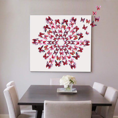 Amaonm® 60 Pcs 5 Packages Beautiful 3D Butterfly Wall Decals Removable DIY Home Decorations Art Decor Wall Stickers & Murals for Babys Bedroom Tv ...
