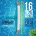 U.S. Pool Supply Professional 16" Floor & Wall Pool Brush with Nylon Bristles, Curved Ends, EZ Clip Handle - Cleaning Removing Sweeping Leaves & D...