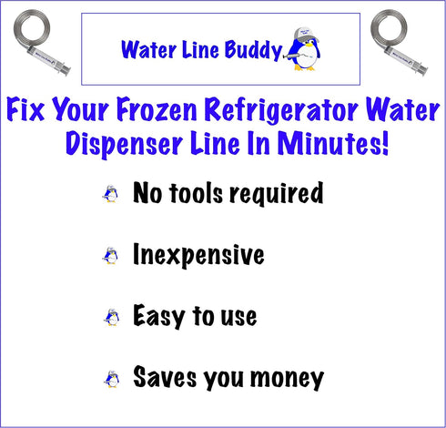 Water Line Buddy Deluxe - Frozen Water Line Tool - Quickly and Easily Unfreeze Your Refrigerator Water Dispenser – Universal Kit Works On All Fridges