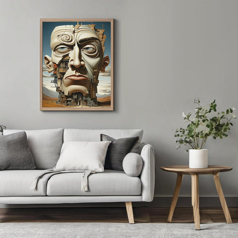 Posterizer 1 pcs-Deteriorating Building Face-Abstract & Modern Art-Fantasy & Fiction Art-Gift for Art Lovers-Decor for Home & Office- UNFRAMED Wal...