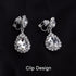 FIBO STEEL Clip on Wedding Jewelry for Bride Bridesmaid Clip Teardrop Pendant Earrings Crystal Rhinestone Tennis Necklace Bracelets Jewelry Set fo...