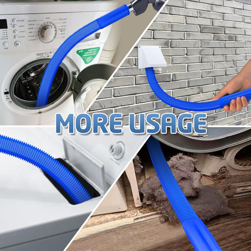 2 Pieces Dryer Vent Cleaner Kit Compatible with All Vacuum Cleaner, Dryer Lint Brush and Vacuum Hose Attachment with Stretch Universal Connector, ...