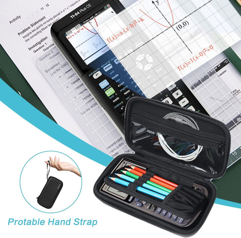 MOSISO EVA Hard Carrying Case Compatible with Texas Instruments TI-84/TI-83 Plus CE TI-85 TI-89 Graphing Calculator & Compatible with Casio fx-986...