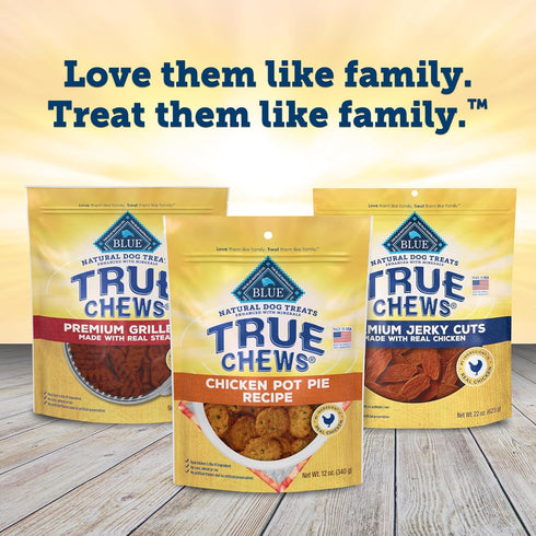 Blue Buffalo True Chews Dog Treats, Made in the USA with Natural Ingredients, Chicken Pot Pie Recipe, 12-oz. Bag...