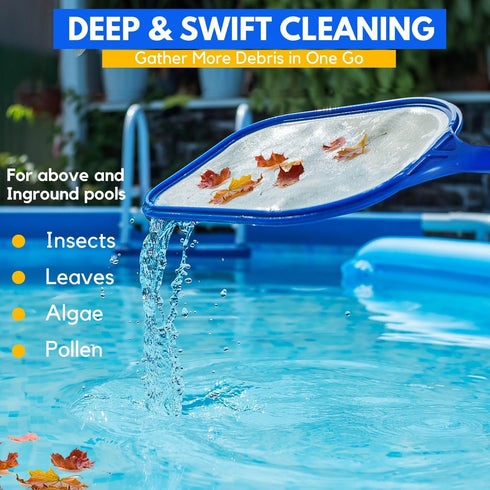 Flexzion Swimming Pool Net Replacement - Fine Mesh Pool Skimmer Net, Durable Plastic Pond Net Skimmer, Leaf Skimmer Net for Pool Cleaning, Spa, or...