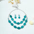 2 Layered Chunky Beaded Shell Necklace for Women Sea Shell blue/yellow/red/green/turquoise/teal/white Statement Necklace and Earring Set Elegant W...