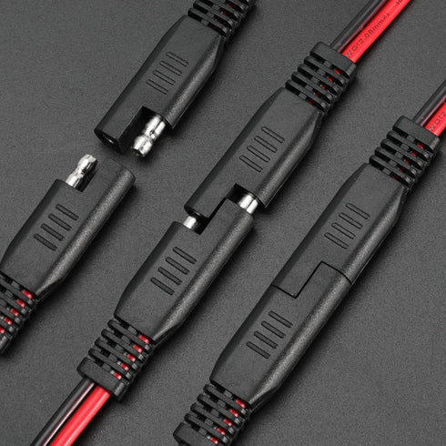 14 AWG SAE to SAE Extension Cable 14 Gauge 2-Pin SAE Connector Extension Cord with Dual Head Plug for Solar Panel Automotive Car Motorcycle 10in...