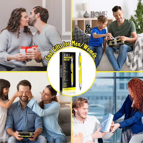 Cool Pen Gifts for Men, 9-in-1 Multi Tool Tech Pen Gadgets Tools for Men, Personalized Gifts for Dad or Him, Funny Gift for Christmas, Father's Da...