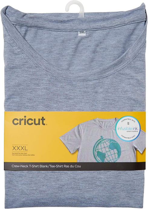 Cricut Men's T-Shirt Blank, Round Neck Grey, XXXL...