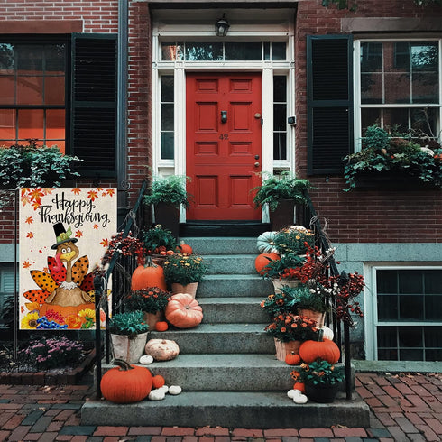 Happy Thanksgiving Garden Flags 12.5 x 18 Inch, Be Thankful Thanksgiving Flag Double Sided Decorative Turkey Fall Garden Flag for Thanksgiving Day...