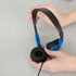 Egghead Heavy-Duty Kids' Stereo Headphones with Padded Ear Cups and 4' Cord, Adjustable Tangle-Free Stereo School Headphones, Blue...