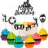 Jetec 37 Pieces Paintball Cake Toppers Birthday Party Supplies, Paintball Cupcake Toppers Decorations, Glitter Silhouette Handmade Cake Decoration...
