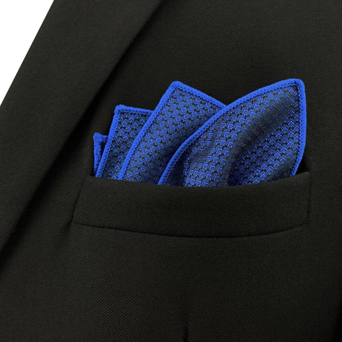 S&W SHLAX&WING Pocket Squares for Men Royal Blue Solid Color for Mens Suits...