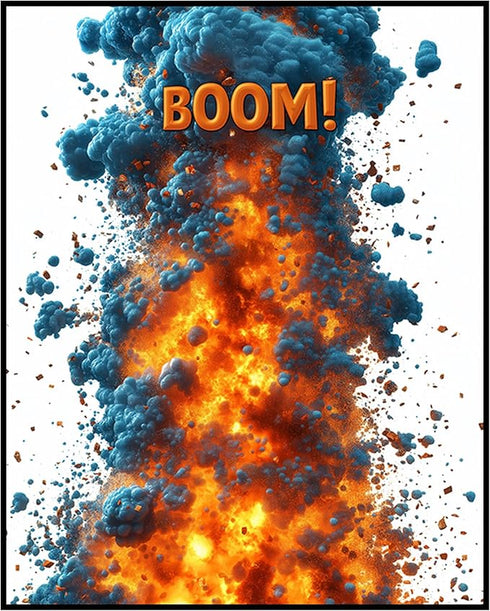 Posterizer 1 pcs-A comic book style explosion with the word BOOM -2-Art in Pop Style Gift for Superhero, Comic Book Fans Decor for Game Room or Ma...