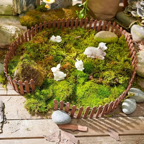 4Pcs Miniature Fairy Garden Fence 35 Inch Fairy Garden Accessories DIY Wood Picket Fence for Dollhouse DIY Crafts Project...