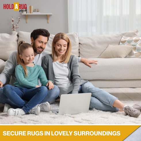 Hold-a-Rug Plush 2' x 4' Nonskid, Nonslip Rug Pad, Reversible Gripper, ¼ Thick, Safe for All Floors and Carpet, Keep Area Rugs Secure...