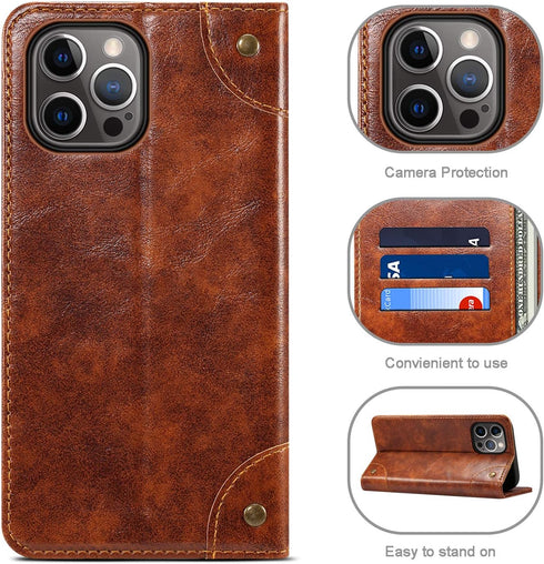 SINIANL Compatible iPhone 12 Pro Max Leather Wallet Folio Case with Magnetic Closure Kickstand Card Slots Flip Book Cover for iPhone 12 Pro Max 6....