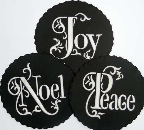 Joy, Noel and Peace Cookie Set by Designer Stencils...