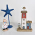 Decorative Lighthouse for Home Decor, 10.16" H Rustic Wood Light House Sculpture Figurine Tabletop Centerpiece Nautical Beach Decorations for Livi...