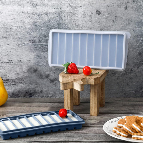 2 Pieces Breastmilk Storage Container Baby Food Milk Silicone Freezer Trays with Lid Breastmilk Freezer Tray Organizer Ice Trays Silicone Breastmi...