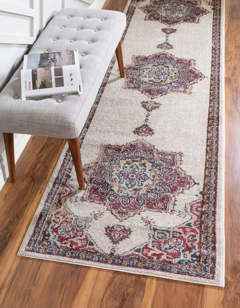 Unique Loom Utopia Collection Traditional Classic Vintage Inspired Area Rug with Warm Hues, 2' x 6' 1" Runner, Cream/Blue...