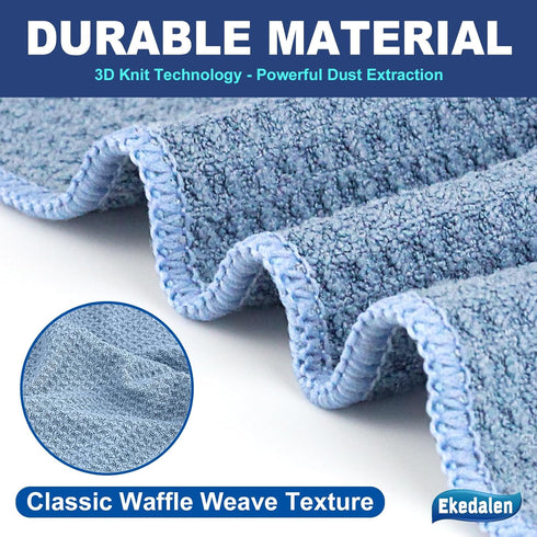 Waffle Weave Microfiber Cleaning Cloth for Dusting Absorbent Towel Quick Drying Dust Rags for Car Interior Wash Auto Detailing Household Kitchen, ...