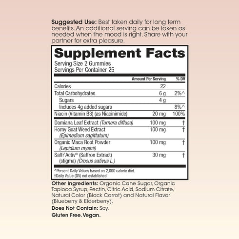 Winged Wellness Love Bites - in The Mood Organic Gluten Free, Non GMO Formula Designed by Women for Women - Stress Management + Feeling Hot Energy...