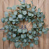 idyllic Eucalyptus Leaves Wreath Metal Polyester Fabric Paper Round Green Wreath 22 Inches for The Front Door Decor...