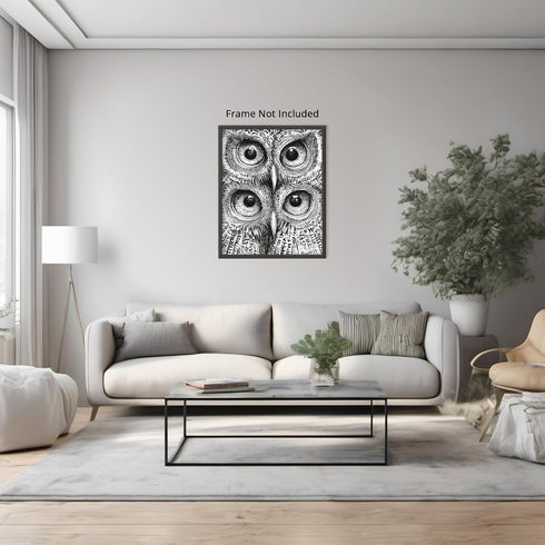 Posterizer 1 pcs-black and white owls-chic animal design poster 2-Art for Animal Lovers-Gift for Men Women Teens-Chic Home Decor- unframed wall ar...