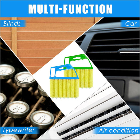 2 Pcs Window Venetian Blind Cleaner Duster Tool Washable 7 Fingers Dusting Cleaner and Air Vent Shutter Brush Blinds Air Conditioner Fan Duster Di...