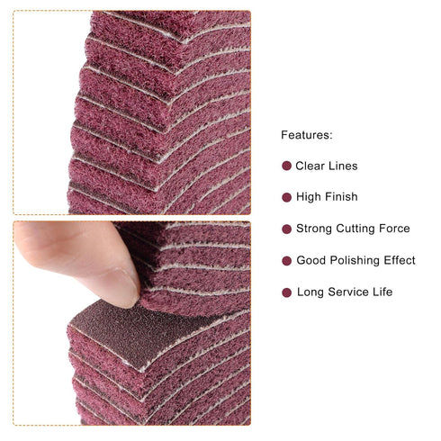 uxcell 200mm x 25mm 320 Grit Non-Woven Polishing Burnishing Wheel Abrasive Cloth Nylon Wire Drawing Flap Wheel for Stainless Steel Metal Red...