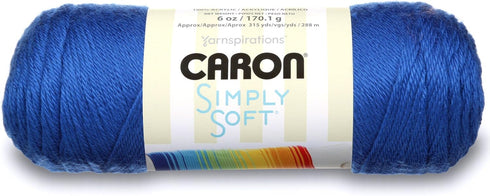 Caron H970039767 Simply Soft Solids Yarn, 6oz, Gauge 4 Medium, 100% acrylic - Royal Blue - Machine Wash & Dry...