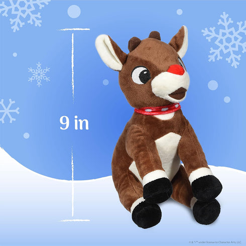 Rudolph The Red-Nosed Reindeer Toys for Dogs - 9" Plush Rudolph Squeaker Dog Toy, Chew Dog Toys - Holiday Toys for Pets, Christmas Dog Toys, Rudol...