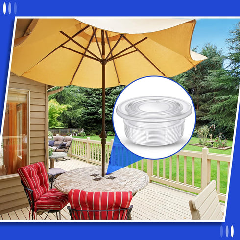 Sadnyy 2 Sets Parasol Umbrella Hole Ring Plug and Cap Set Outdoors Deck Table Hole Cover Insert Thicker Umbrella Plug for Patio Table Yard (Clear)...