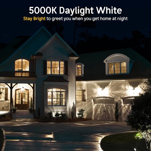 Dusk to Dawn LED Outdoor Light Bulbs 40W Equivalent, A19 Automatic On/Off Sensor Light Bulb Daylight 5000K, Dusk to Dawn Light Bulbs for Outdoor L...