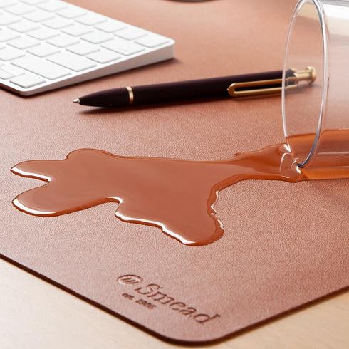 Smead Desk Pad, Vegan Leather Desk Mat with Non-Slip Faux Suede Backing, Perfect Desk Organizer for Office Decor, 36” x 17” Large, Saddle (64827)...