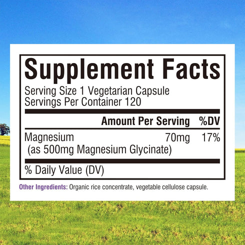 Innate Vitality Magnesium Glycinate 500mg | 70mg Elemental Magnesium Supplement- High Absorption, Non-GMO & No Gluten - Supports Nerve, Muscle, Bo...
